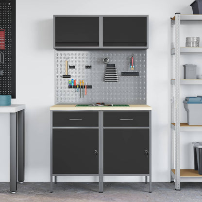Set di mobili da lavoro con cassetto con blocco 8 pcs Grigio | homemem39