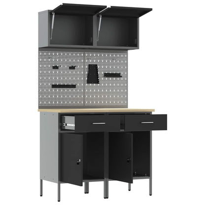 Set di mobili da lavoro con cassetto con blocco 8 pcs Grigio | homemem39