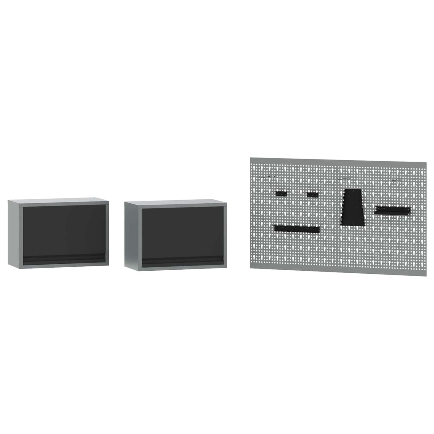 Set di mobili da lavoro con cassetto con blocco 8 pcs Grigio | homemem39