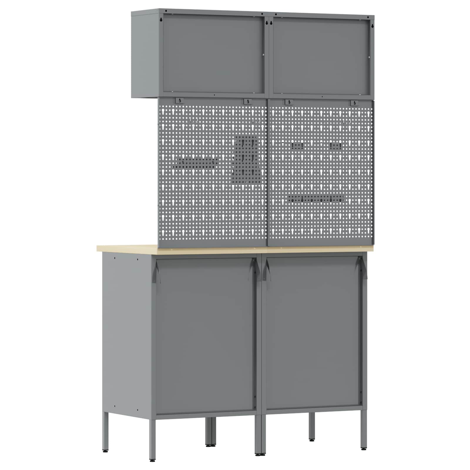 Set di mobili da lavoro con cassetto con blocco 8 pcs Grigio | homemem39