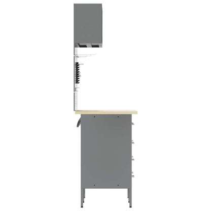 Set di mobili da lavoro con cassetto con lo scaffale 5 pcs Nero | homemem39
