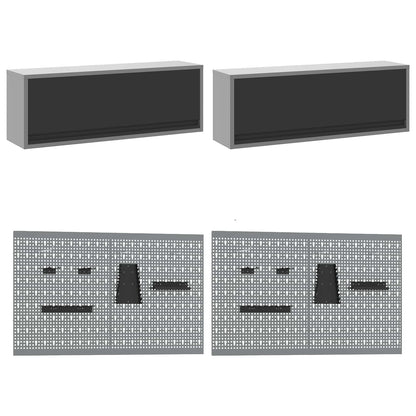 Set di mobili da lavoro con cassetto con blocco 10 pcs Nero | homemem39