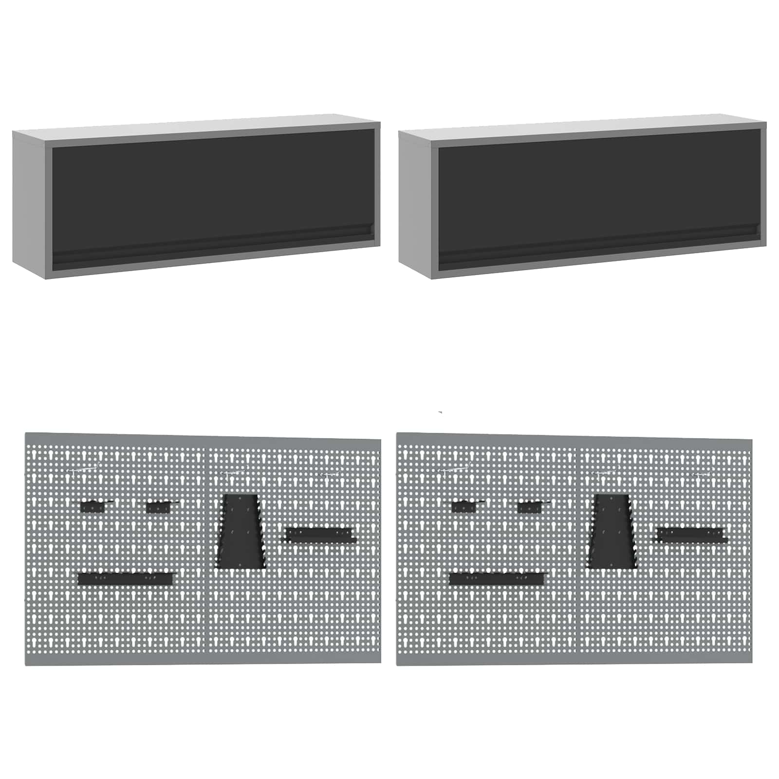 Set di mobili da lavoro con cassetto con blocco 10 pcs Nero | homemem39