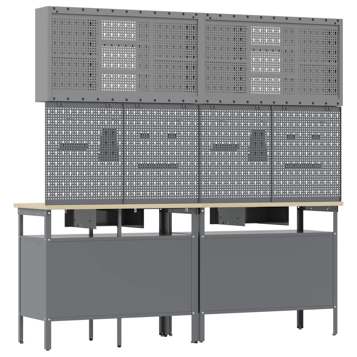 Set banco da lavoro con cassetto 8 pcs Rosso e Grigio - homemem39