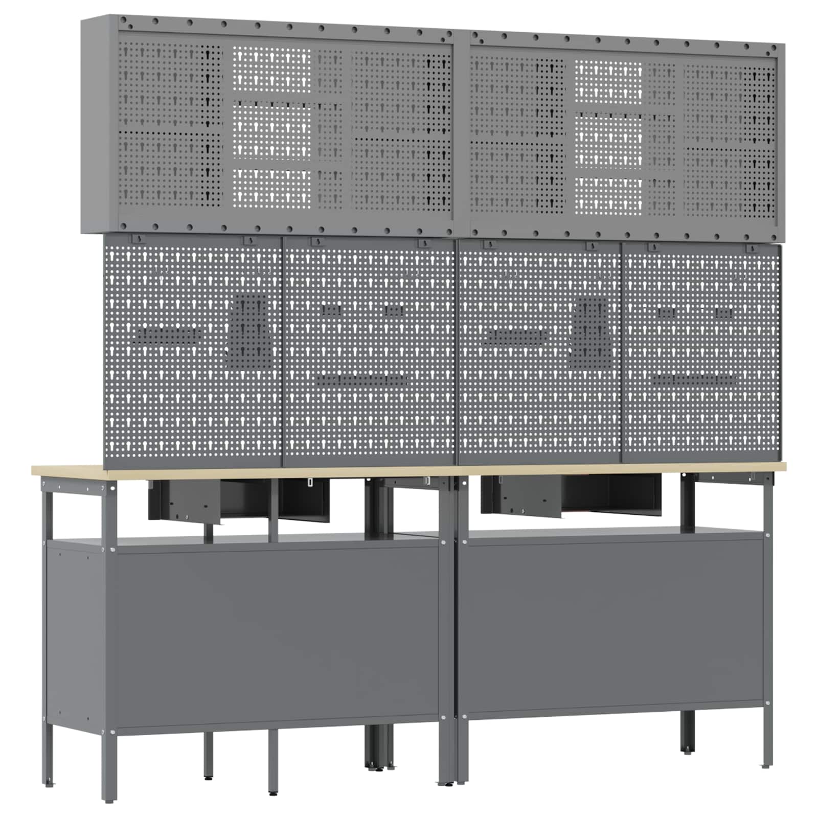 Set banco da lavoro con cassetto 8 pcs Rosso e Grigio - homemem39