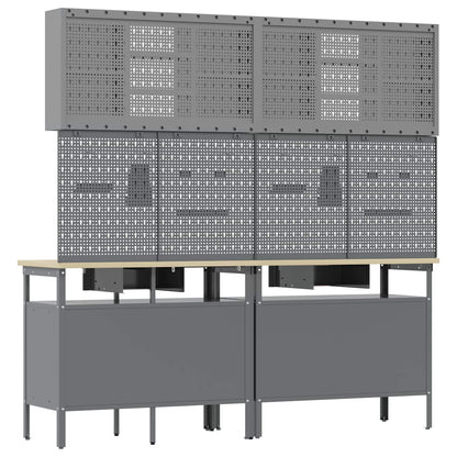 Set banco da lavoro con cassetto 8 pcs Rosso e Grigio - homemem39