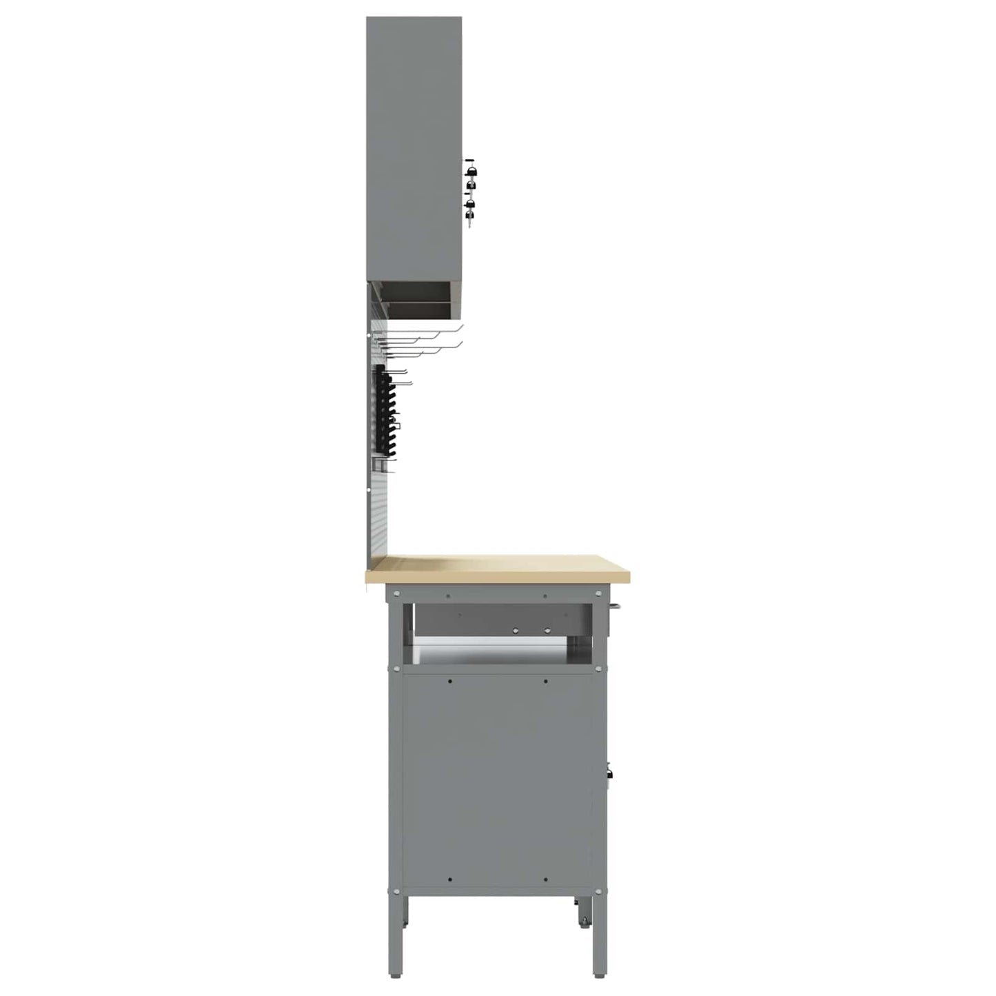 Set banco da lavoro con cassetto 8 pcs Rosso e Grigio - homemem39