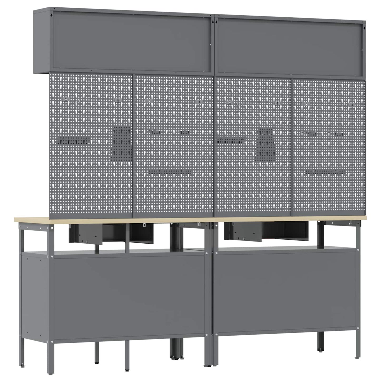 Set banco da lavoro con cassetto con blocco 8 pcs Nero e Grigio | homemem39