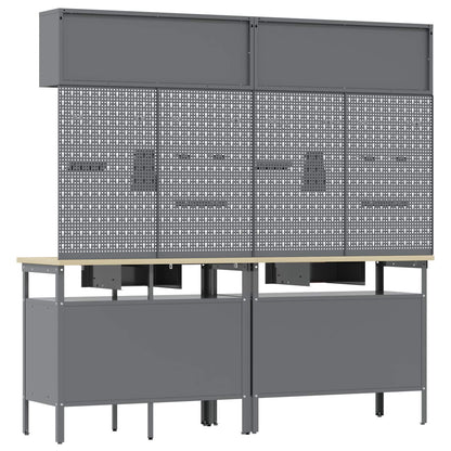 Set banco da lavoro con cassetto con blocco 8 pcs Nero e Grigio | homemem39