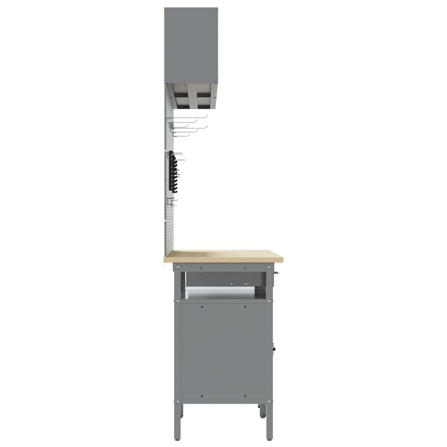 Set banco da lavoro con cassetto con blocco 8 pcs Nero e Grigio | homemem39