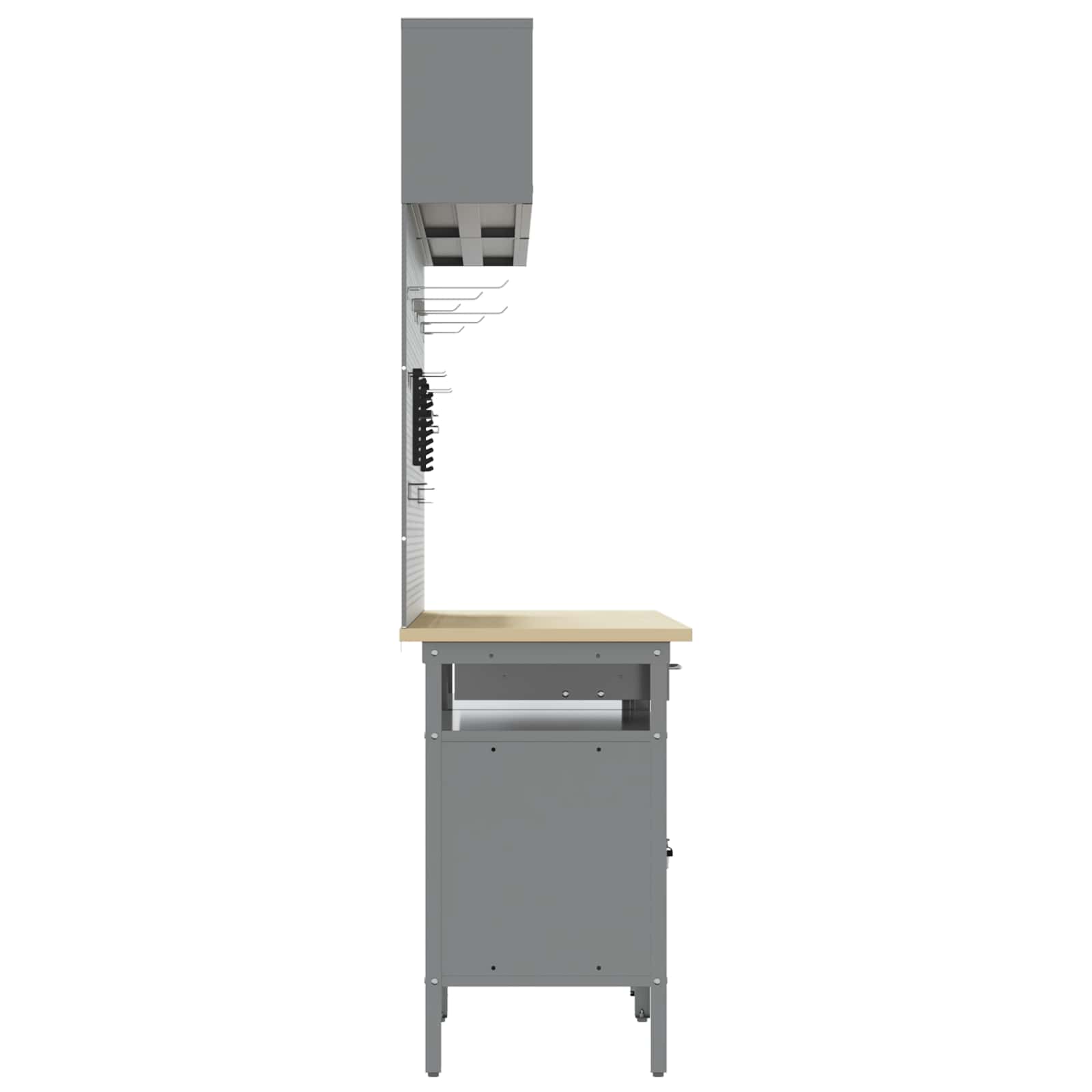 Set banco da lavoro con cassetto con blocco 8 pcs Nero e Grigio | homemem39