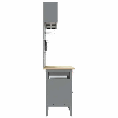 Set banco da lavoro con cassetto 8 pcs Rosso e Grigio | homemem39