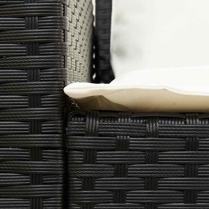 Divano da Giardino a 5 Posti con Cuscini Nero in Polyrattan | homemem39