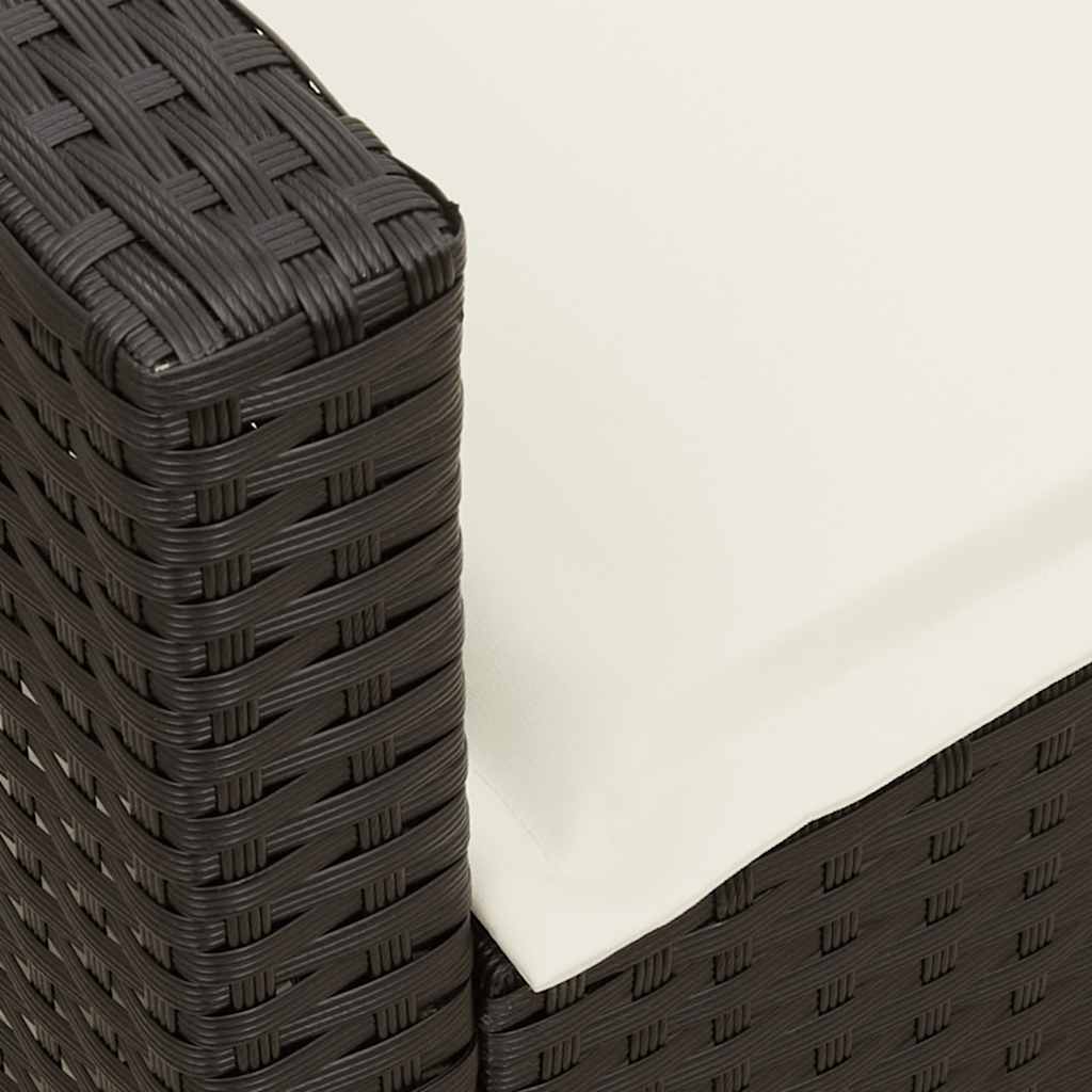Divano da Giardino a 5 Posti con Cuscini Nero in Polyrattan | homemem39