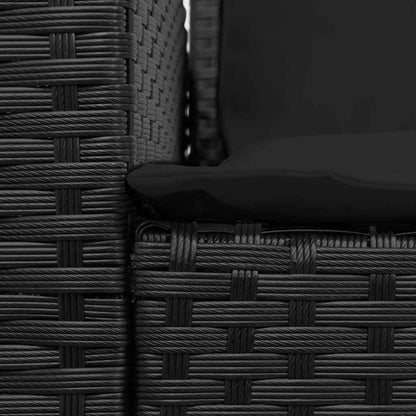 Divano da Giardino a 5 Posti con Cuscini Nero in Polyrattan | homemem39