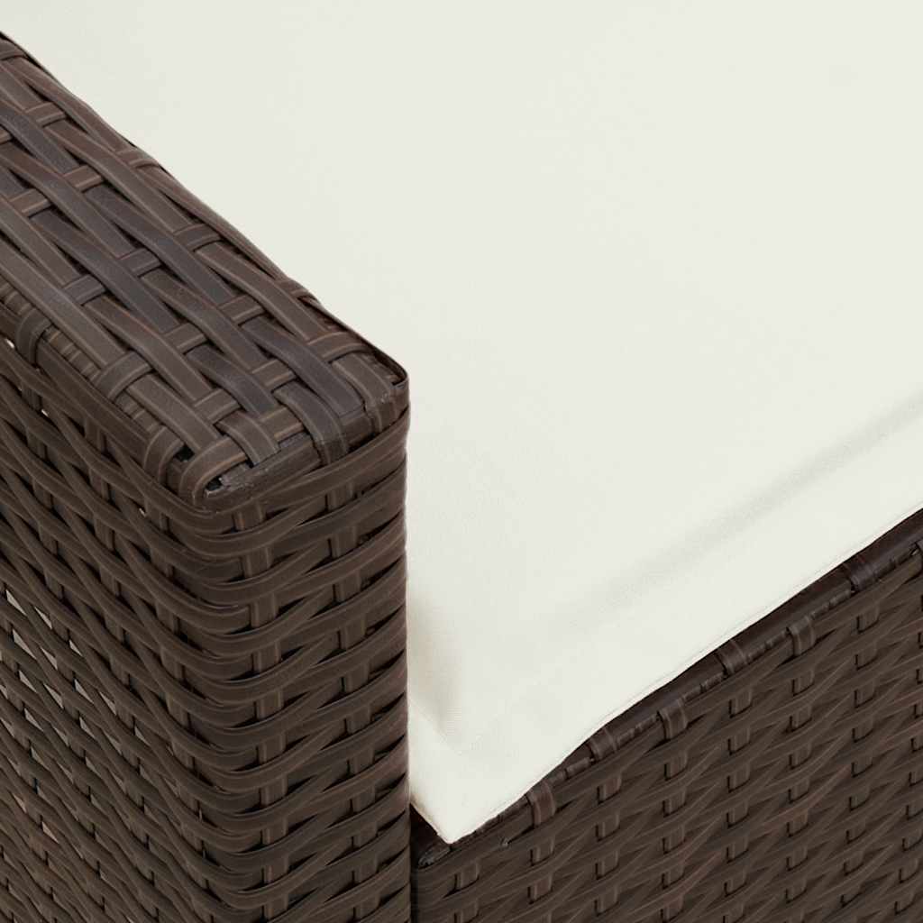 Divano da Giardino a 5 Posti con Cuscini in Polyrattan Marrone | homemem39