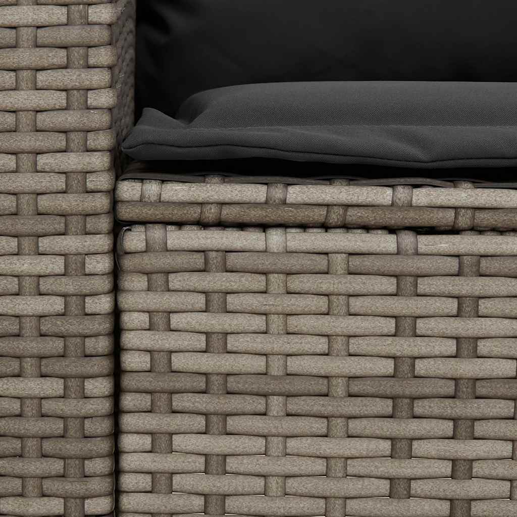 Divano da Giardino con Cuscini 5 Posti Grigio in Polyrattan | homemem39