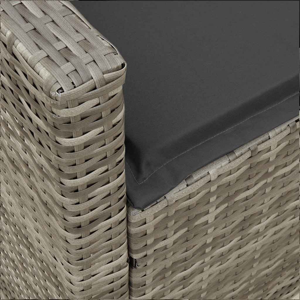 Divano da Giardino con Cuscini 5 Posti Grigio in Polyrattan | homemem39