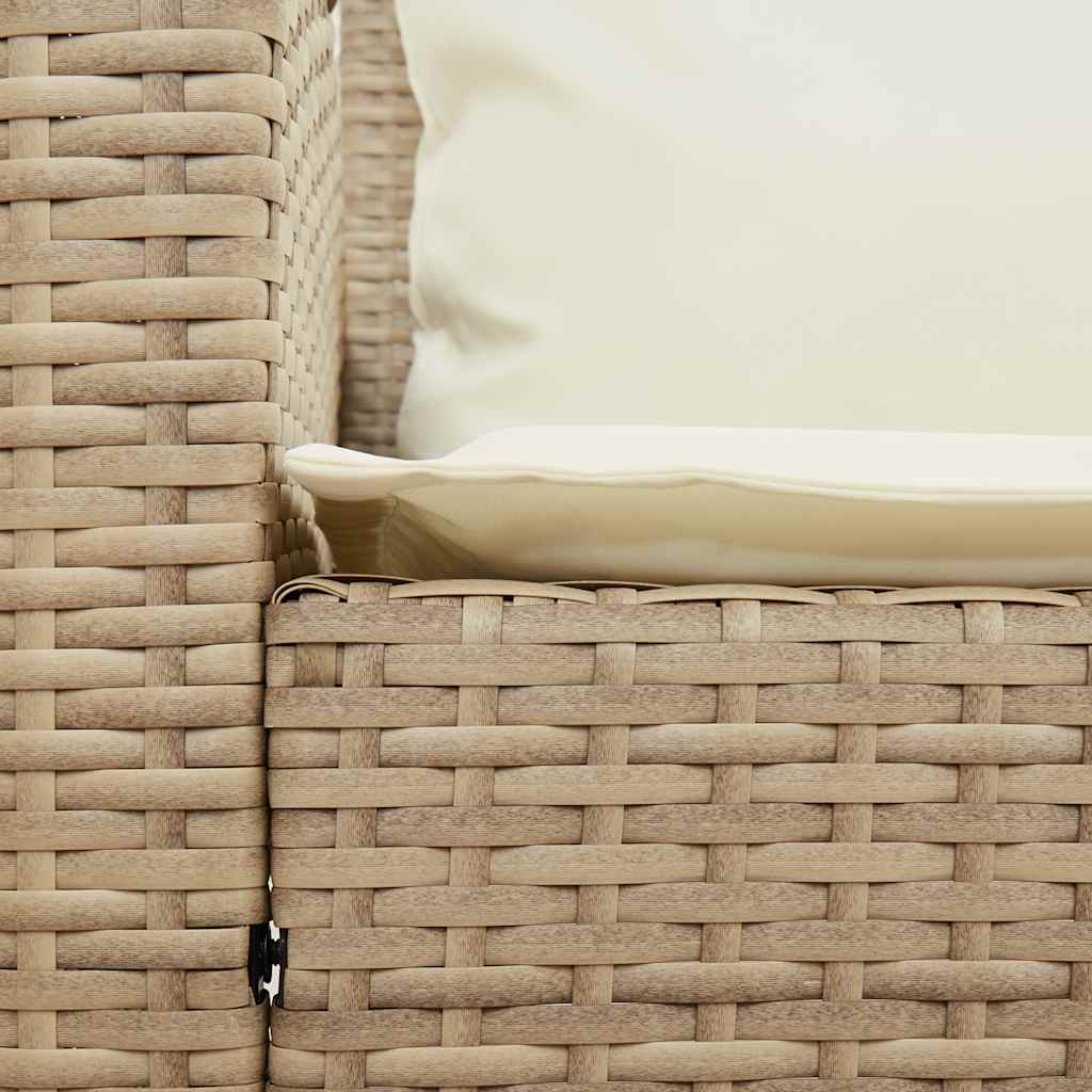 Divano da Giardino con Cuscini a 5 Posti Beige in Polyrattan - homemem39
