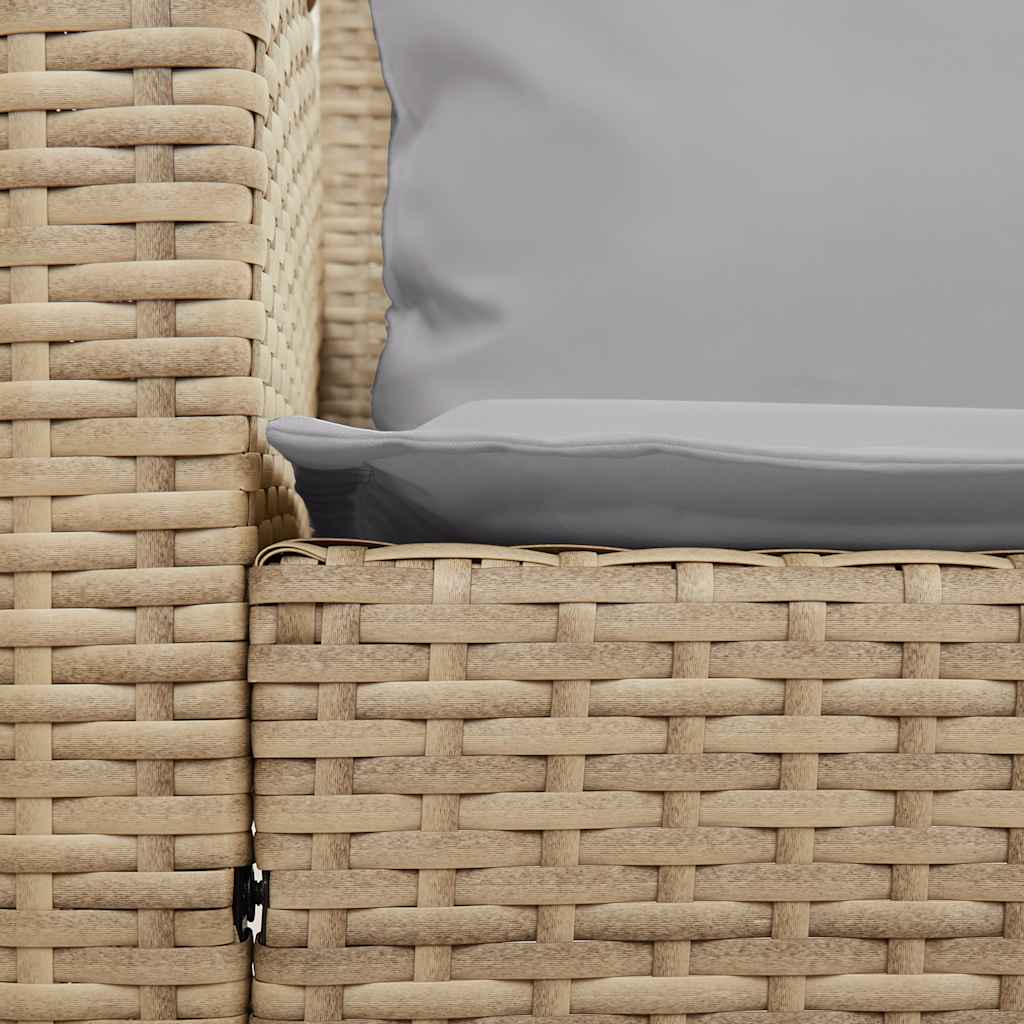 Divano da Giardino con Cuscini a 5 Posti Beige in Polyrattan | homemem39