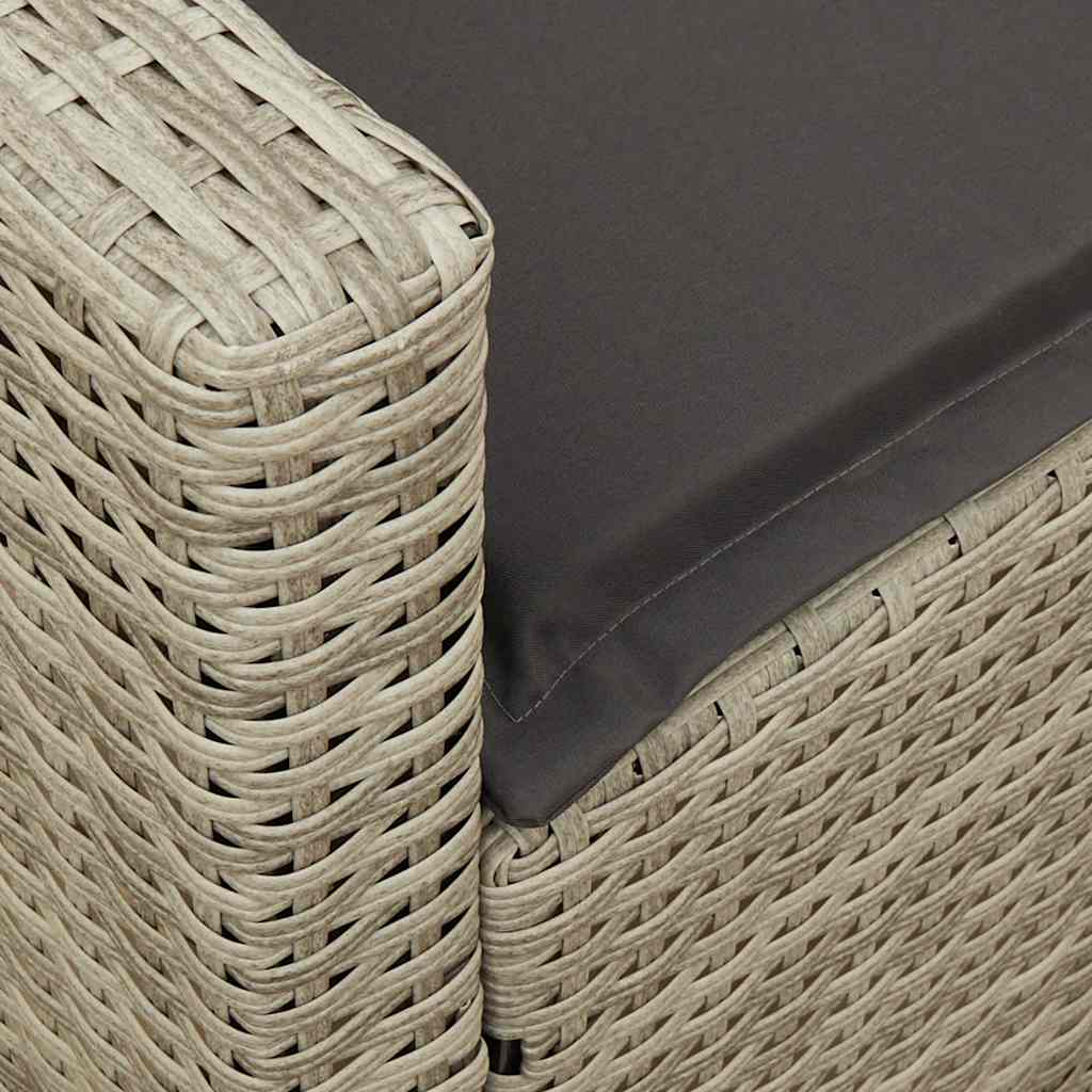 Divano da Giardino con Cuscini 5 Posti Grigio Chiaro Polyrattan | homemem39