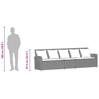Divano da Giardino con Cuscini 5 Posti Grigio Chiaro Polyrattan | homemem39