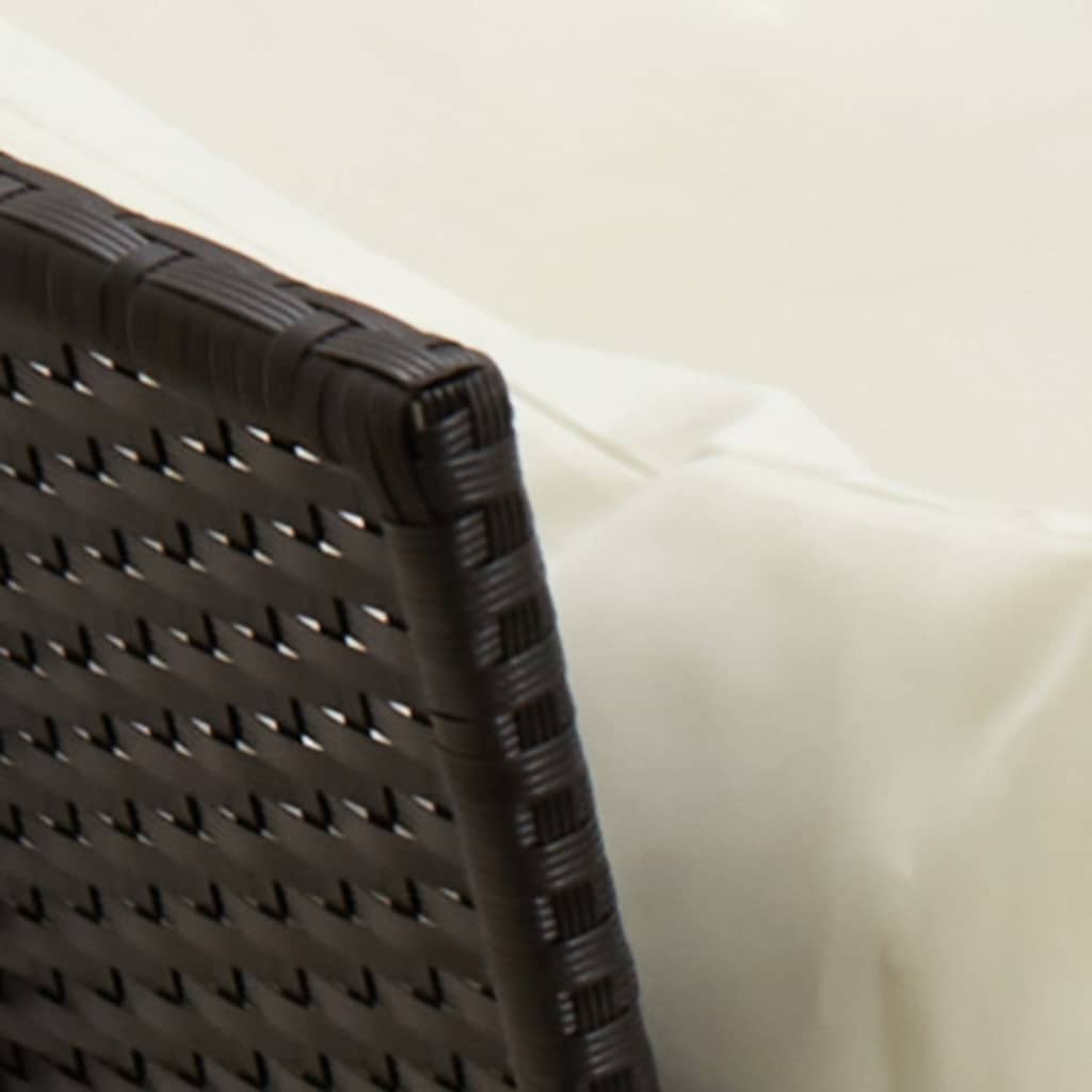 Divano da Giardino con Cuscini in Polyrattan Nero | homemem39