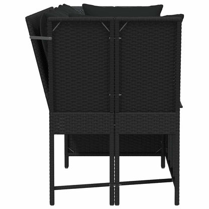 Divano da Giardino con Cuscini in Polyrattan Nero | homemem39