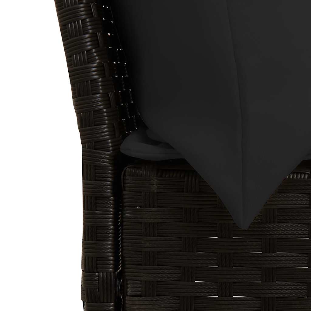 Divano da Giardino con Cuscini in Polyrattan Nero | homemem39