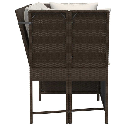 Divano da Giardino con Cuscini in Polyrattan Marrone | homemem39
