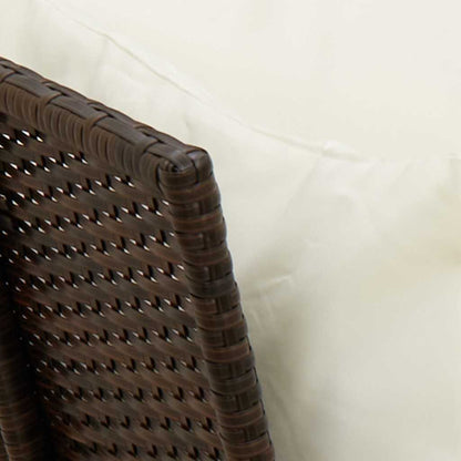 Divano da Giardino con Cuscini in Polyrattan Marrone | homemem39
