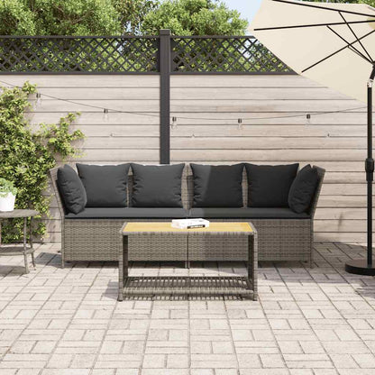 Divano da Giardino con Cuscini in Polyrattan Grigio | homemem39
