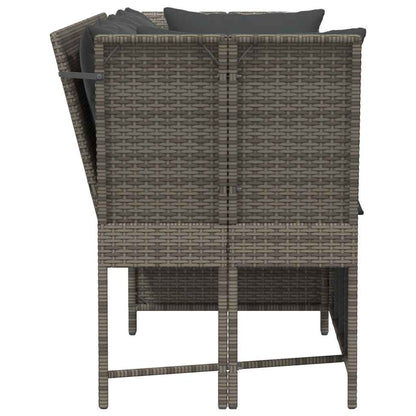 Divano da Giardino con Cuscini in Polyrattan Grigio | homemem39