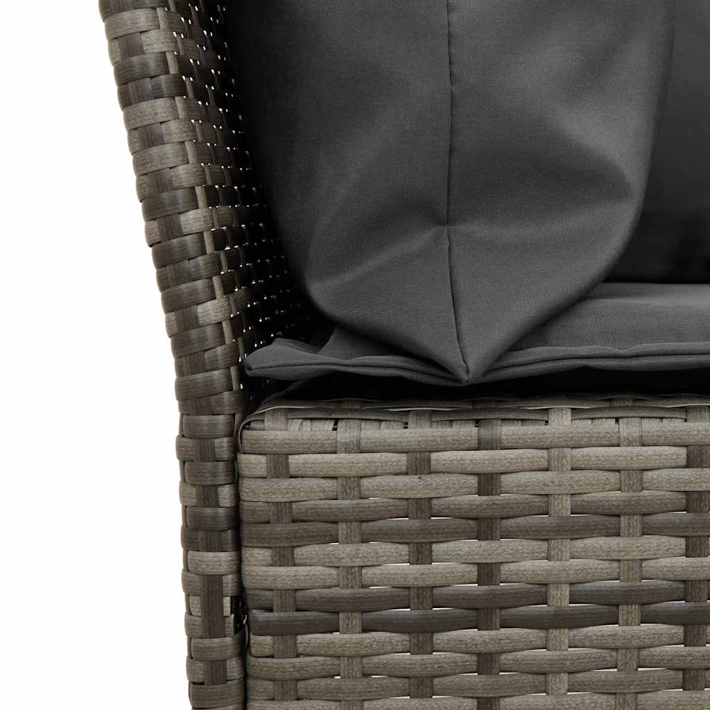 Divano da Giardino con Cuscini in Polyrattan Grigio | homemem39