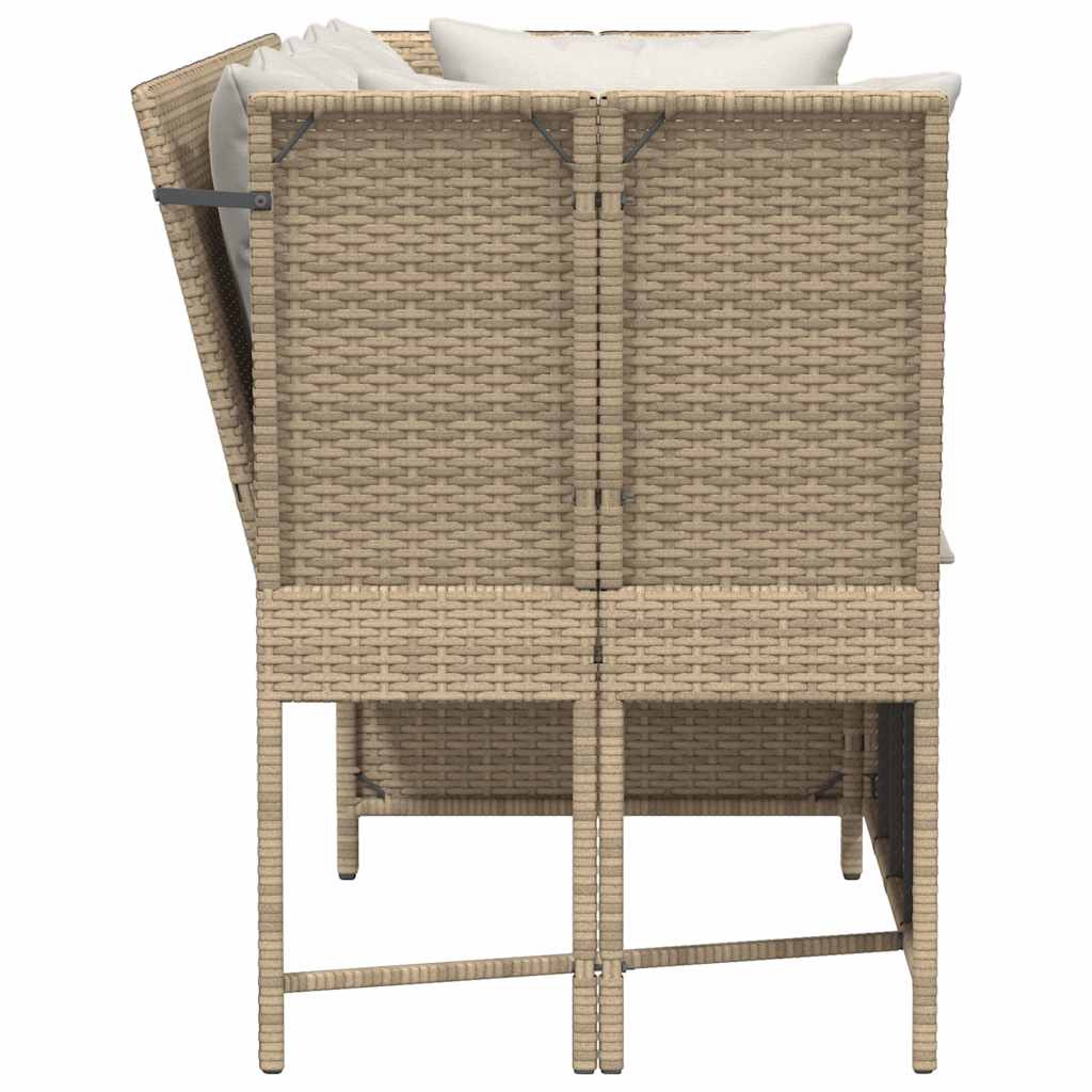 Divano da Giardino con Cuscini in Polyrattan Beige | homemem39