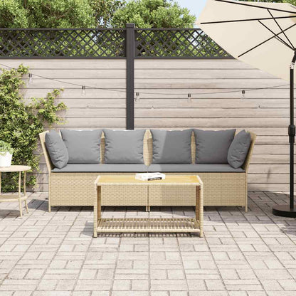 Divano da Giardino con Cuscini in Polyrattan Beige | homemem39