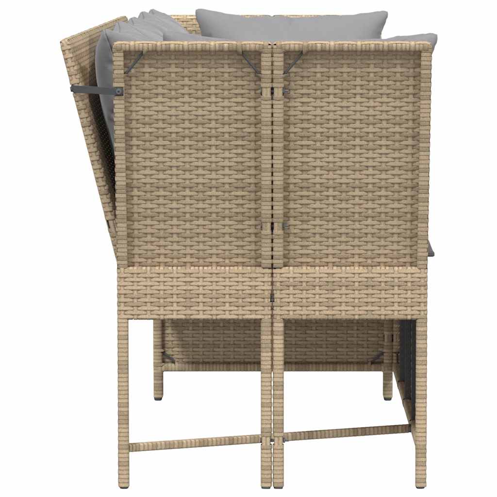Divano da Giardino con Cuscini in Polyrattan Beige | homemem39
