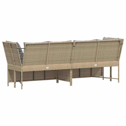 Divano da Giardino con Cuscini in Polyrattan Beige | homemem39