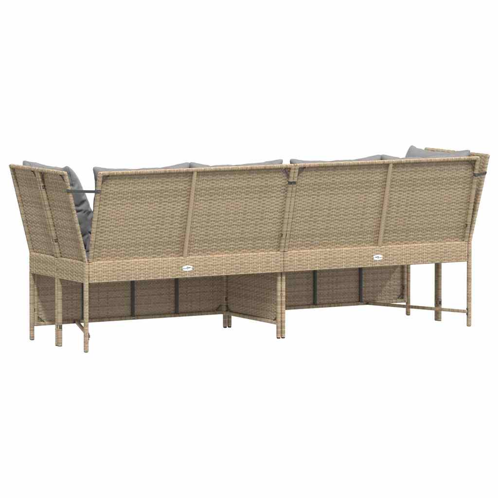Divano da Giardino con Cuscini in Polyrattan Beige - homemem39