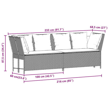 Divano da Giardino con Cuscini in Polyrattan Beige | homemem39