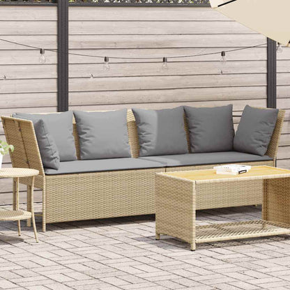 Divano da Giardino con Cuscini in Polyrattan Beige - homemem39