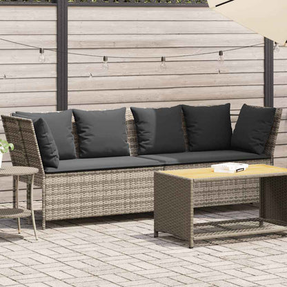 Divano da Giardino con Cuscini in Polyrattan Grigio Chiaro | homemem39