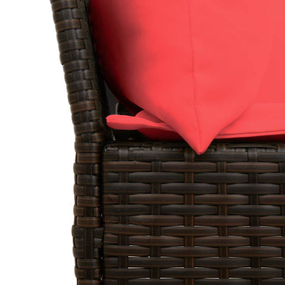 Divano da Giardino con Cuscini in Polyrattan Marrone | homemem39