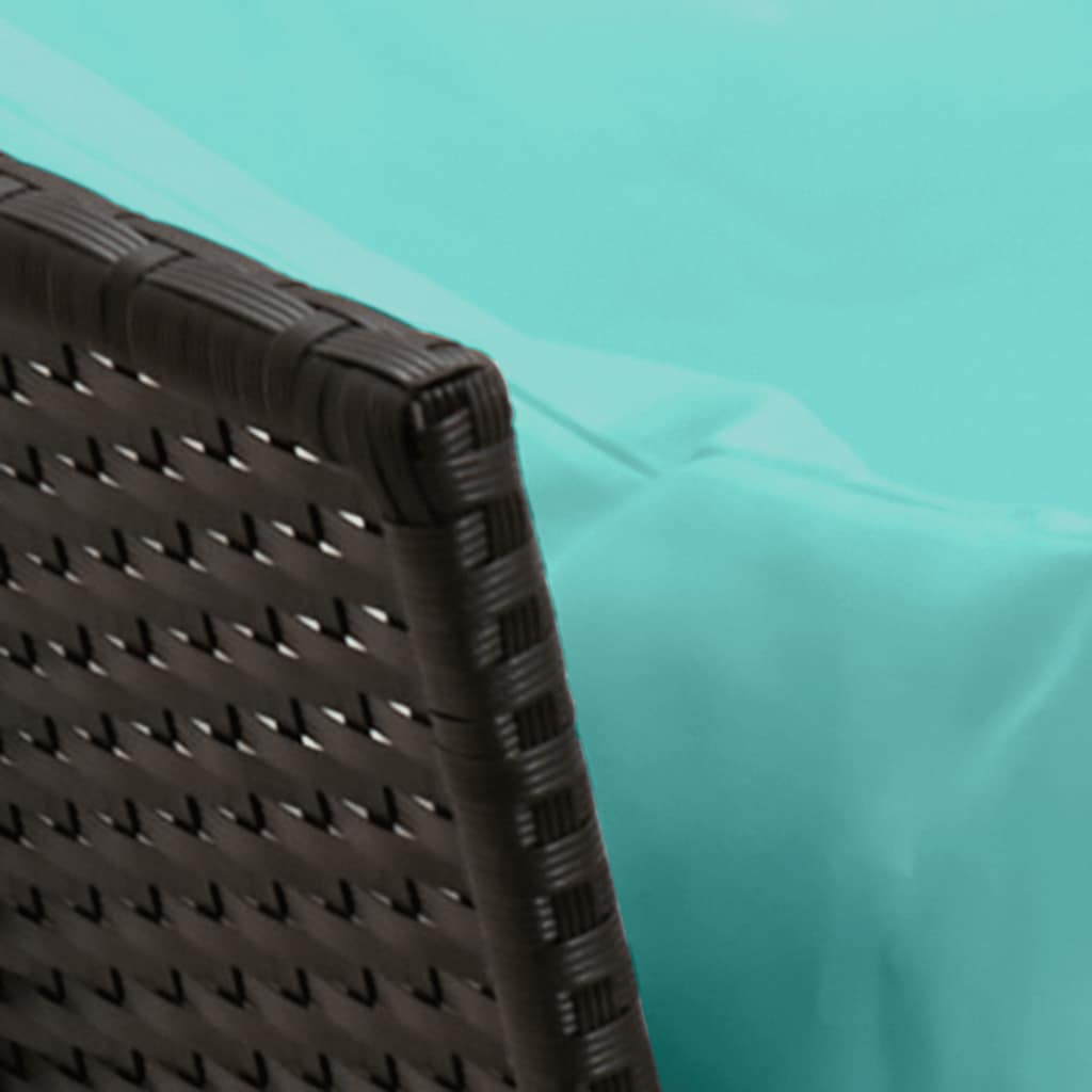 Divano da Giardino con Cuscini in Polyrattan Nero