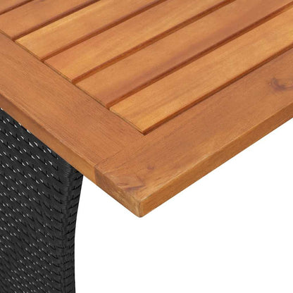 Set da Pranzo da Giardino 4 pz con Cuscini Nero in Polyrattan
