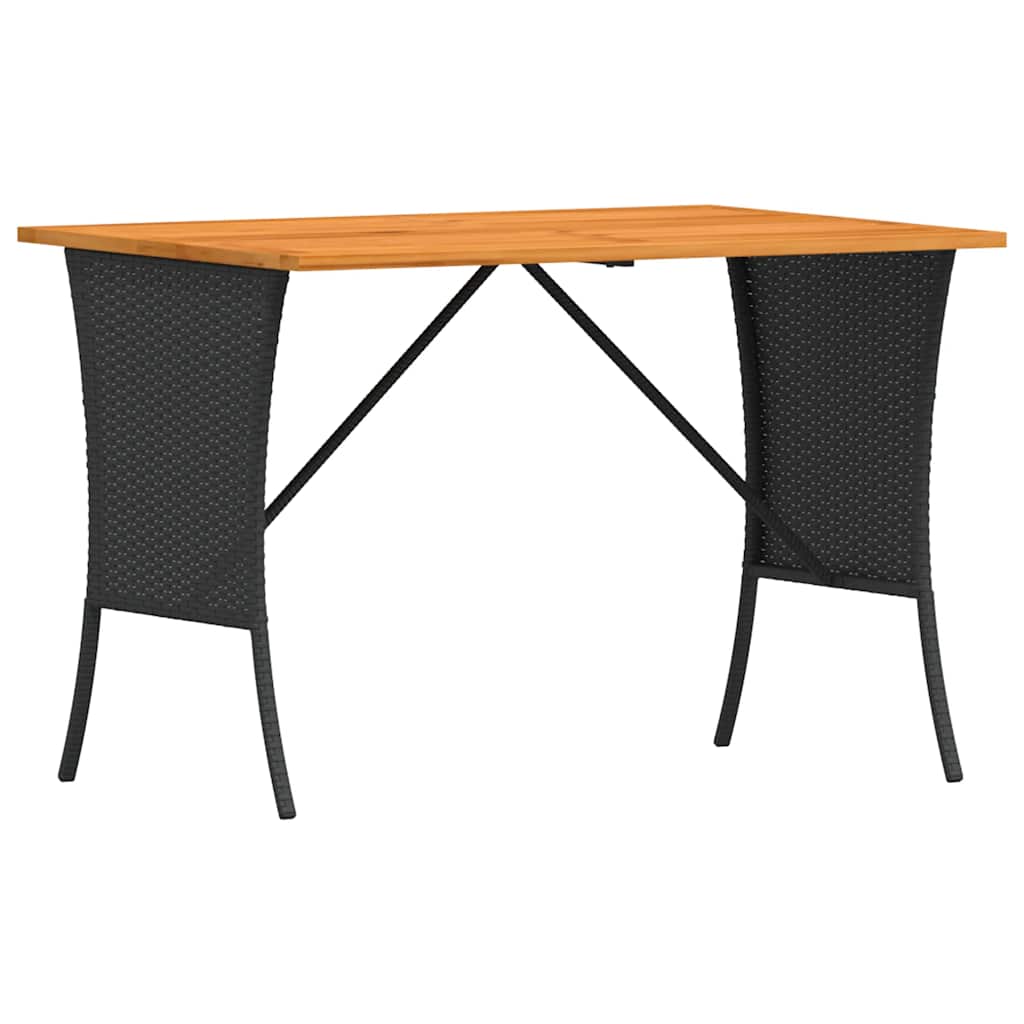 Set da Pranzo da Giardino 4 pz con Cuscini Nero in Polyrattan