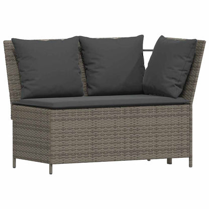 Set da Pranzo da Giardino 4 pz con Cuscini in Polyrattan Grigio | homemem39