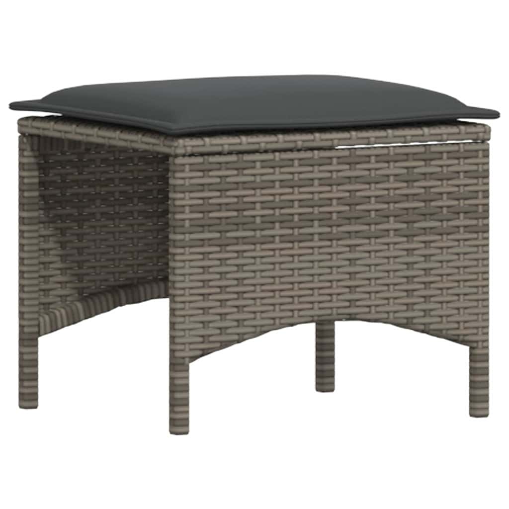 Set da Pranzo da Giardino 4 pz con Cuscini in Polyrattan Grigio | homemem39