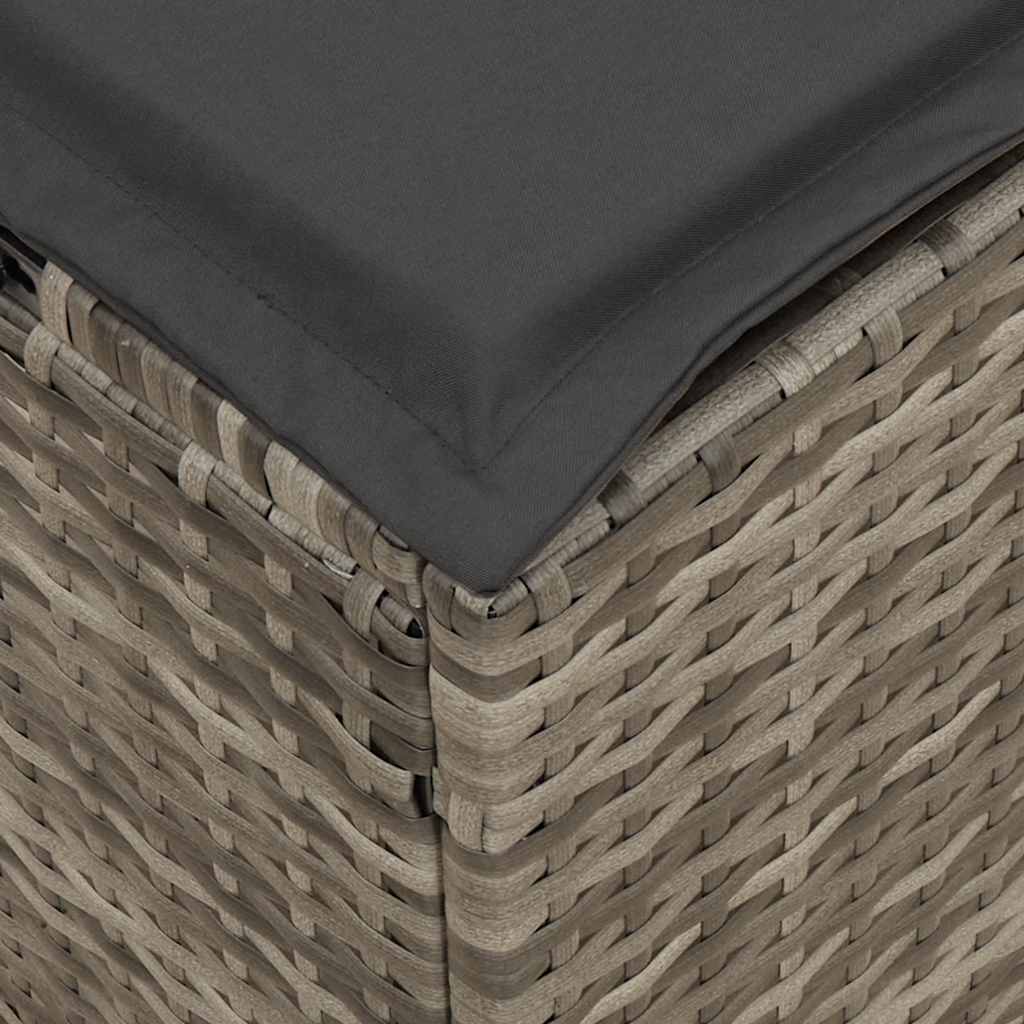 Set da Pranzo da Giardino 4 pz con Cuscini in Polyrattan Grigio | homemem39