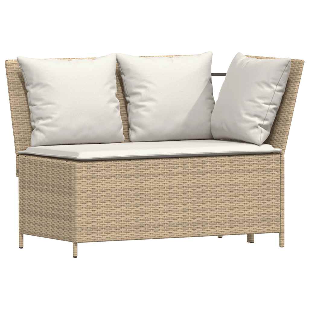 Set da Pranzo da Giardino 4 pz con Cuscini Beige in Polyrattan | homemem39